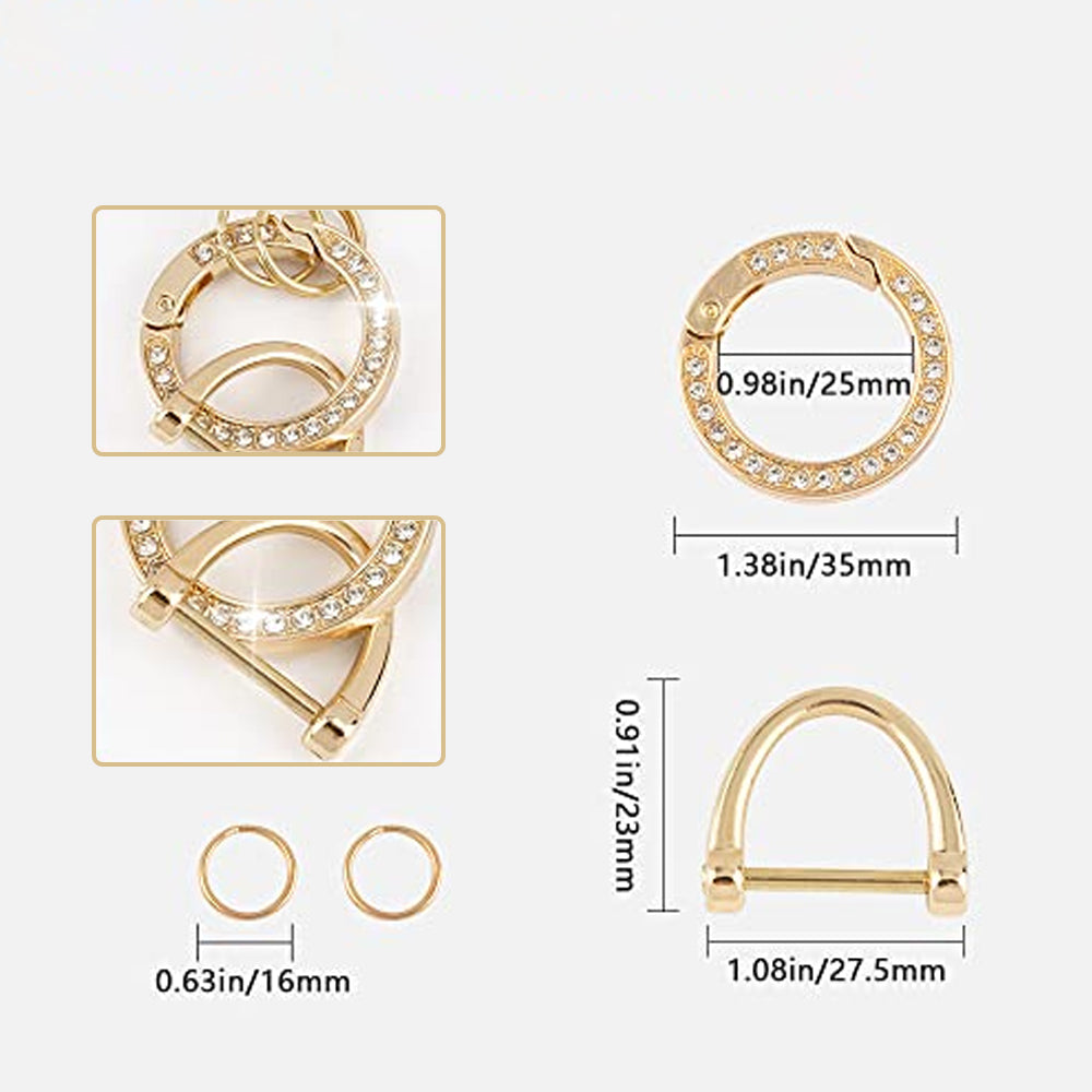 Acto TPU Gold Series Car Key Cover With Diamond Key Ring For Kia Seltos 2020+
