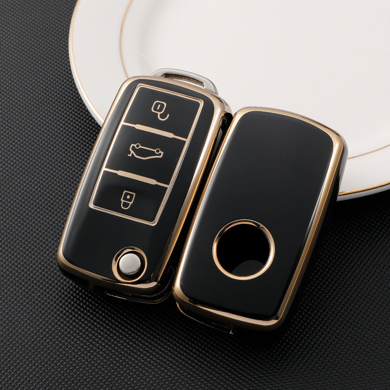 Acto TPU Gold Series Car Key Cover For Skoda Octavia