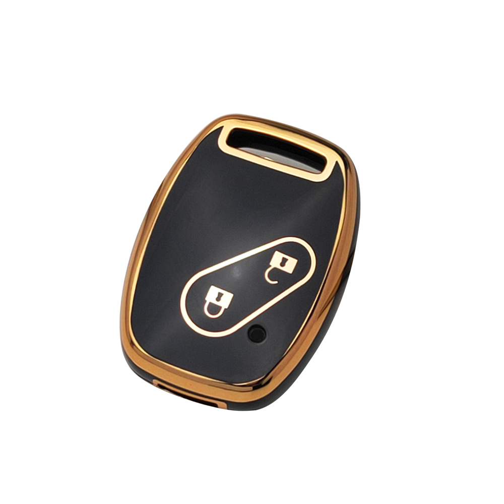 Acto TPU Gold Series Car Key Cover With TPU Gold Key Chain For Honda City
