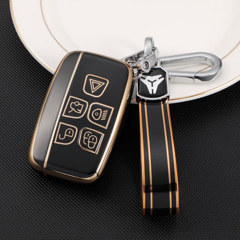 Acto TPU Gold Series Car Key Cover With TPU Gold Key Chain For Land Rover Defender