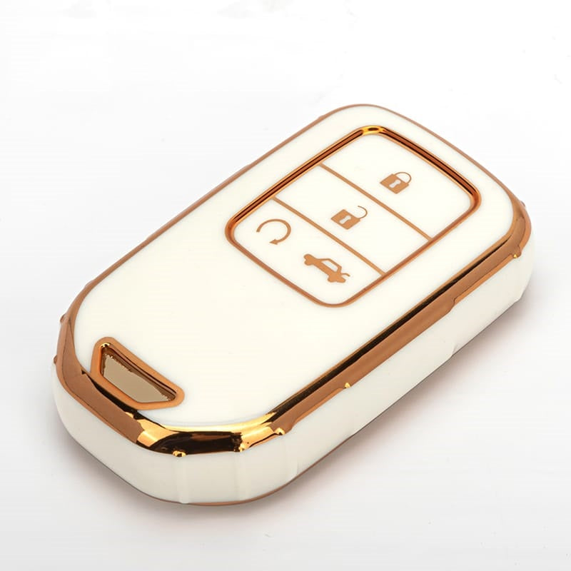 Acto TPU Gold Series Car Key Cover With TPU Gold Key Chain For Honda CR-V