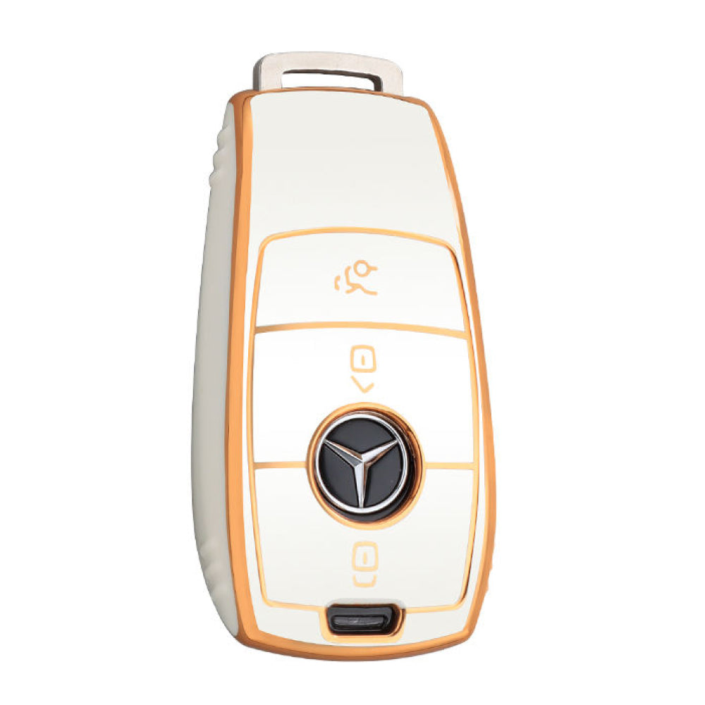 Acto TPU Gold Series Car Key Cover With Diamond Key Ring For Mercedes GLA-Class
