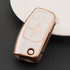 Acto TPU Gold Series Car Key Cover With Diamond Key Ring For Ford Ecosport