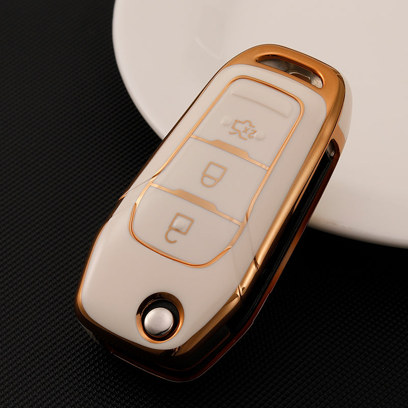 Acto TPU Gold Series Car Key Cover For Ford Ecosport Flipkey