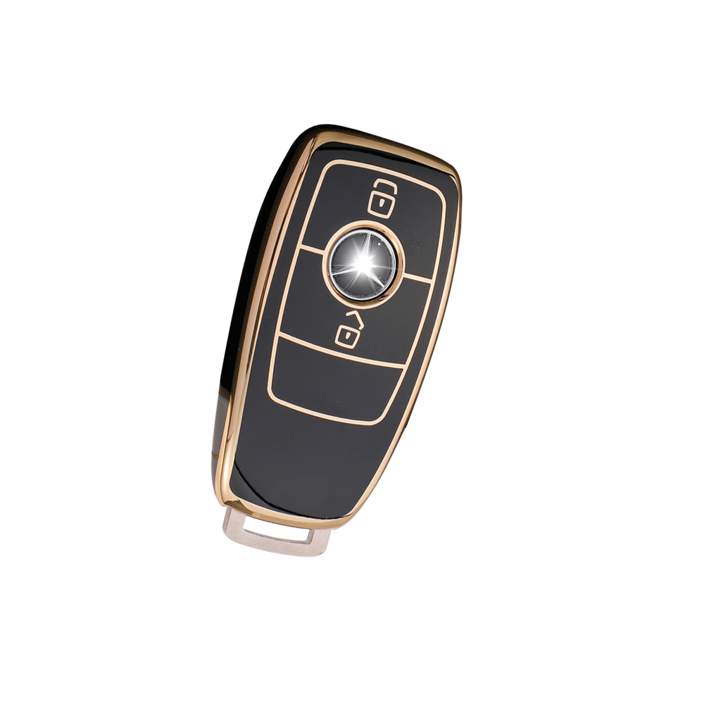 Acto TPU Gold Series Car Key Cover With TPU Gold Key Chain For Mercedes GLS-CLASS