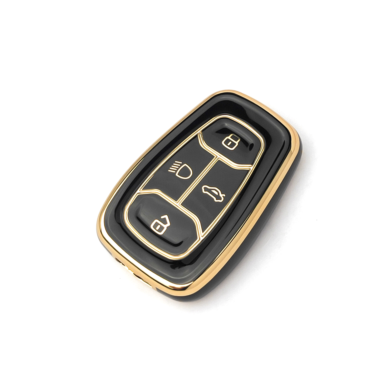 Acto TPU Gold Series Car Key Cover With TPU Gold Key Chain For TATA Harrier