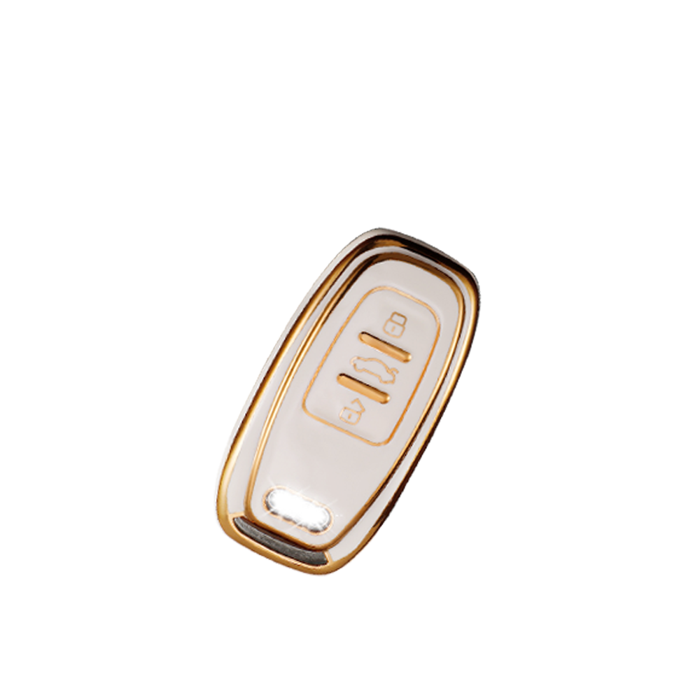 Acto TPU Gold Series Car Key Cover With TPU Gold Key Chain For Audi A5