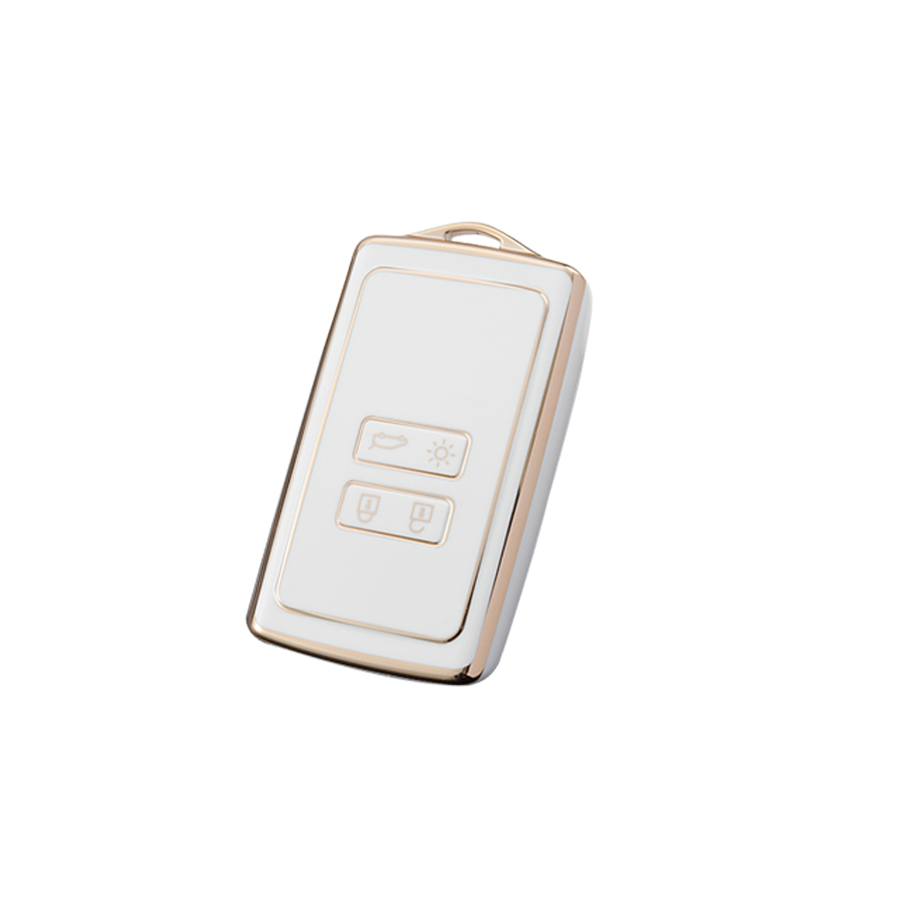 Acto TPU Gold Series Car Key Cover With TPU Gold Key Chain For Renault Koleos