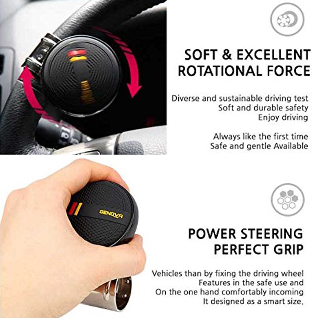 Onwheel Car Accessories Mesh Platinum Power Handle Car Steering Wheel Spinner Knob In Black