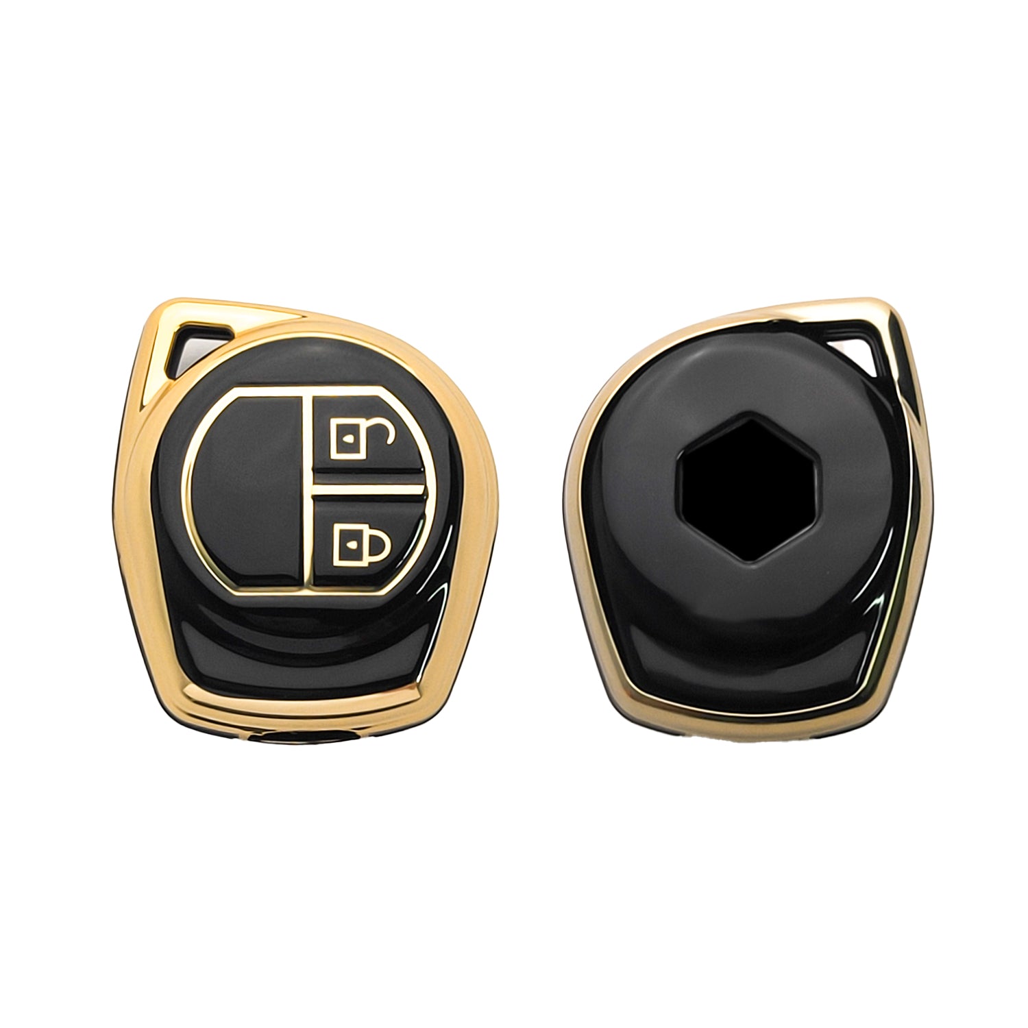 Acto TPU Gold Series Car Key Cover With Diamond Key Ring For Suzuki Alto 800