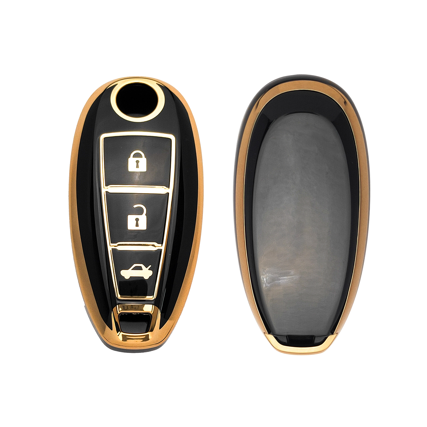 Acto TPU Gold Series Car Key Cover With TPU Gold Key Chain For Suzuki Ciaz