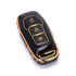 Acto TPU Gold Series Car Key Cover With TPU Gold Key Chain For Ford New Fiesta