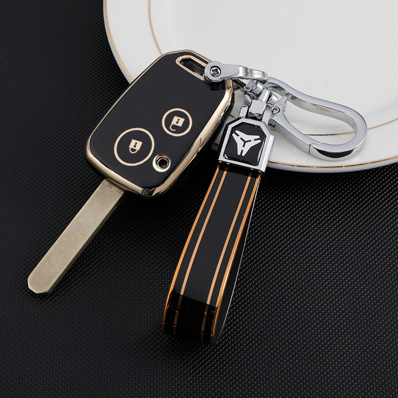 Acto TPU Gold Series Car Key Cover With TPU Gold Key Chain For Honda CR-V