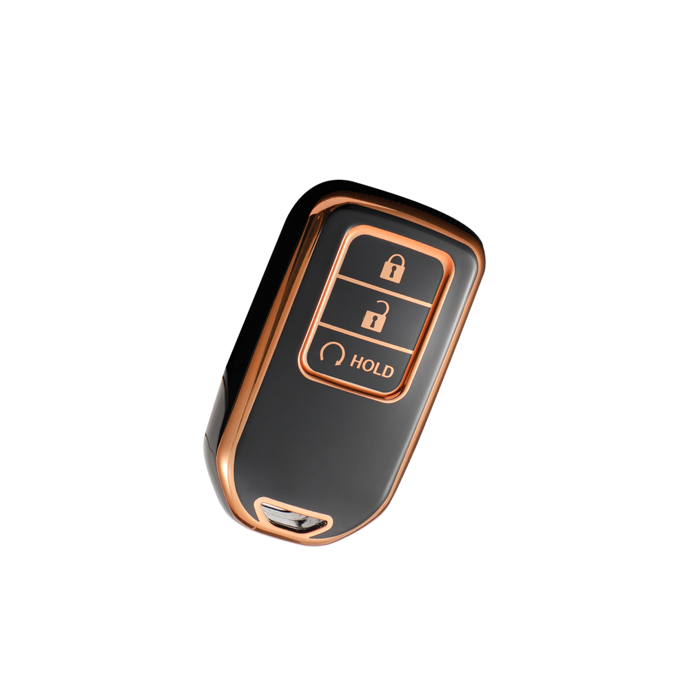 Acto TPU Gold Series Car Key Cover With TPU Gold Key Chain For Honda Civic