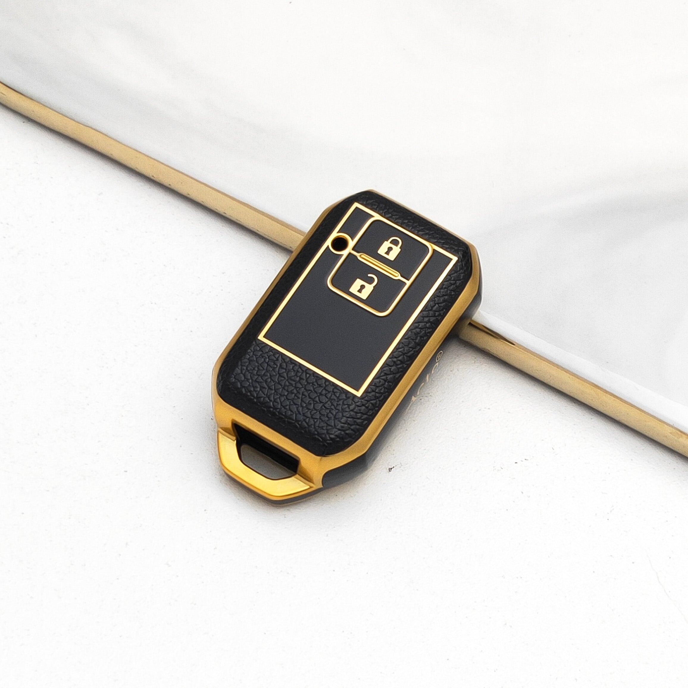 Acto Car Key Cover TPU Leather Grain With Key Chain For Suzuki New Baleno