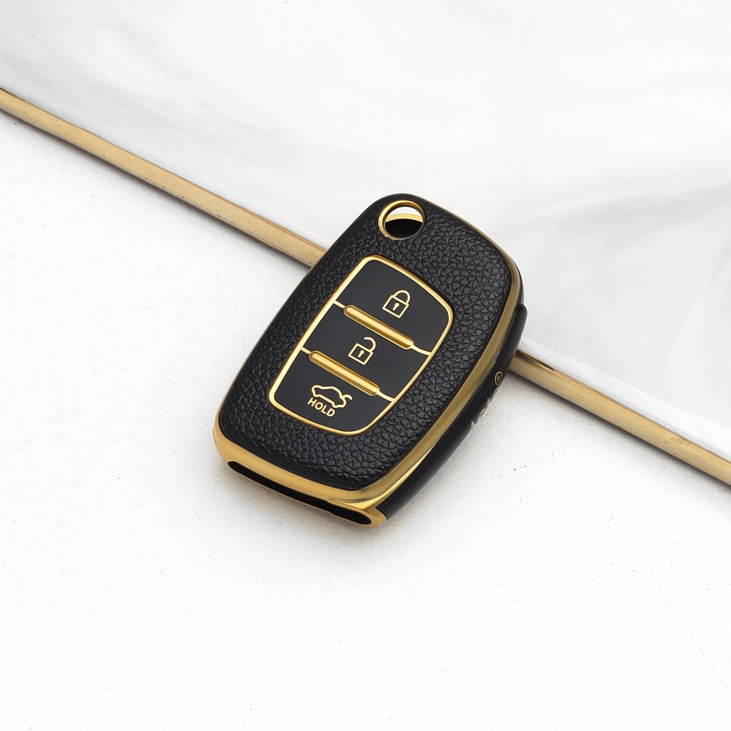 Acto Car Key Cover TPU Leather Grain For Hyundai i-20 Elite