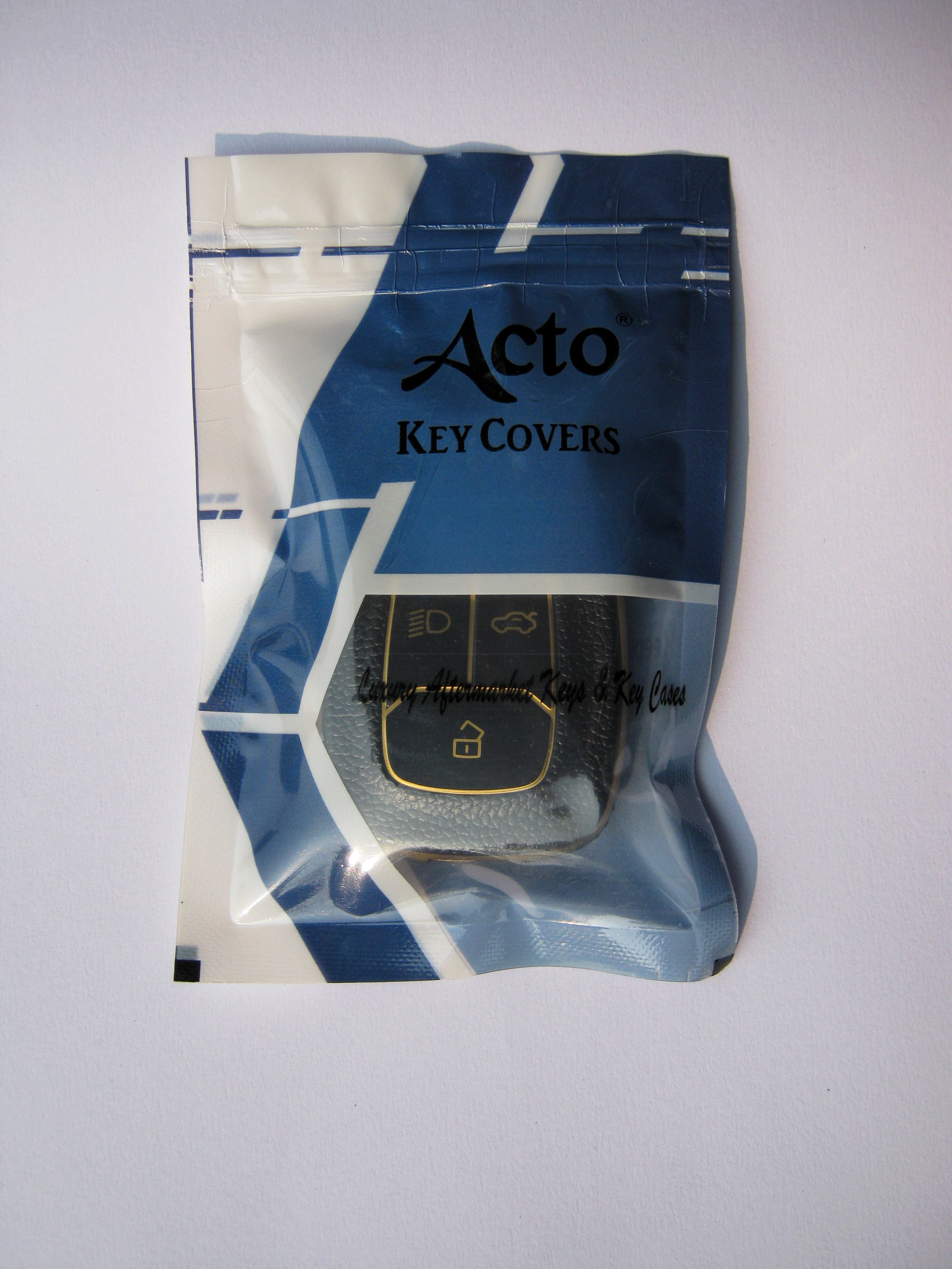 Acto Car Key Cover TPU Leather Grain With Key Chain For Mahindra Marazzo