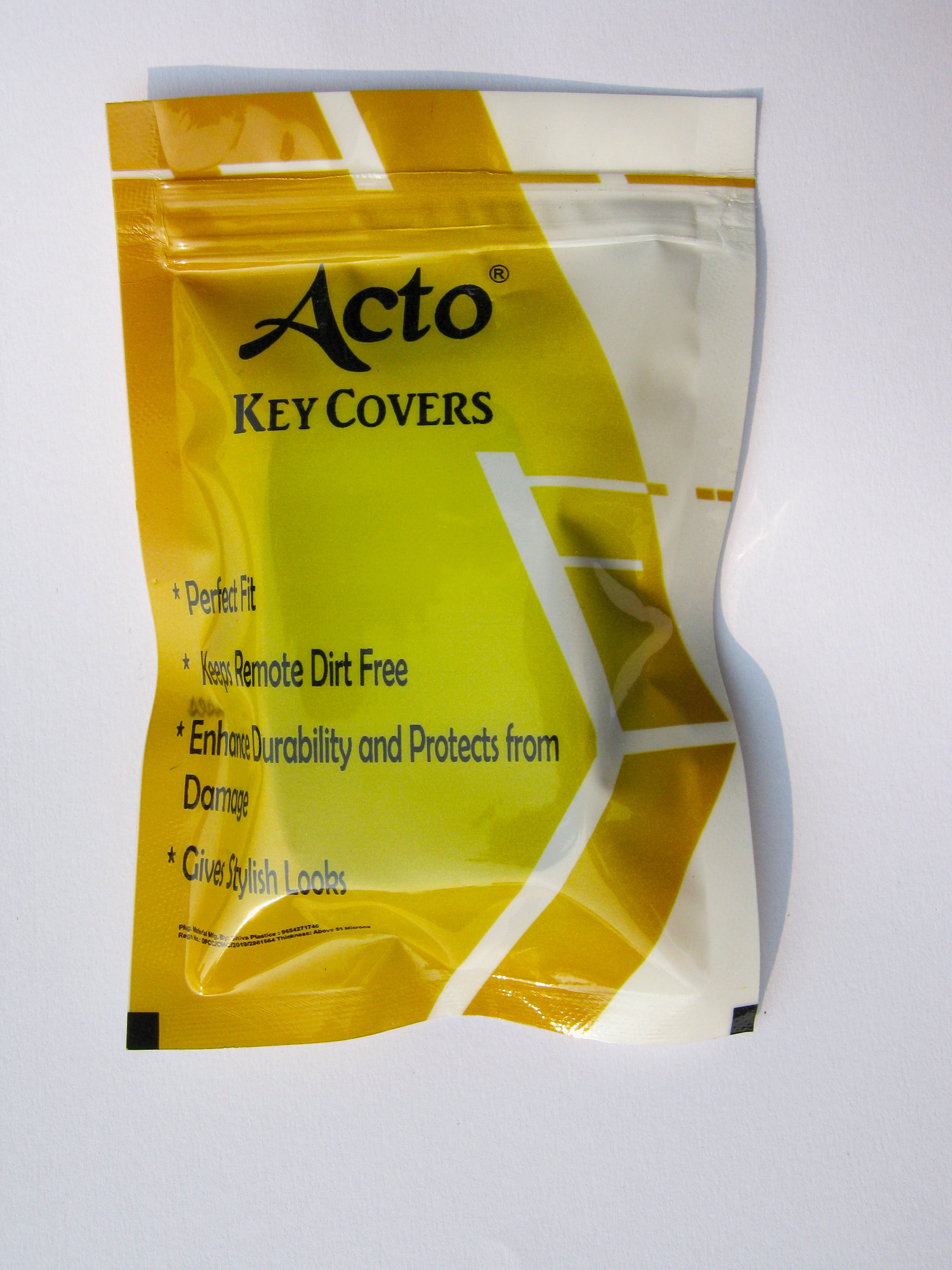 Acto TPU Gold Series Car Key Cover With Diamond Key Ring For Kia Seltos 2020+