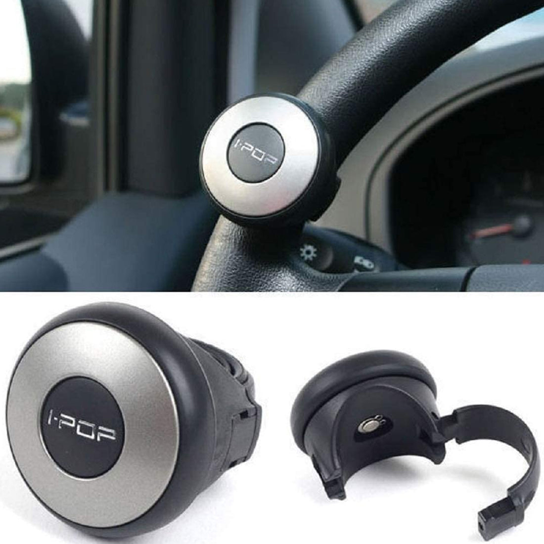Carex I-Pop Mini Power Handle Steering Wheel Spinner Knob For Car In Grey