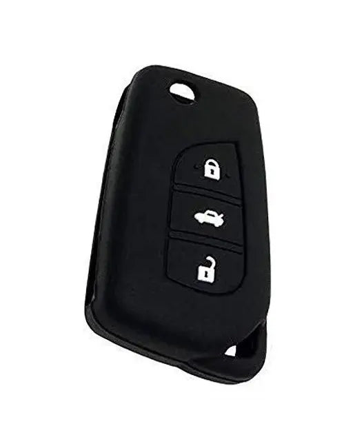 Acto Silicone Car Key Cover for Toyota Corolla Black Button Flipkey