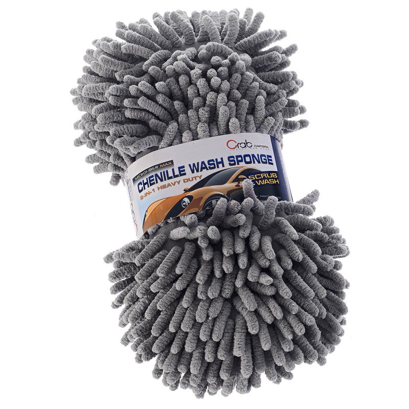 Crab-Microfiber-Max-2-in-1-Heavy-Duty-Chenille-Wash-and-Scrub-Sponge-Car-cleaning-Car-care-Dust-Remove-Interior-and-Exterior-Cleaning