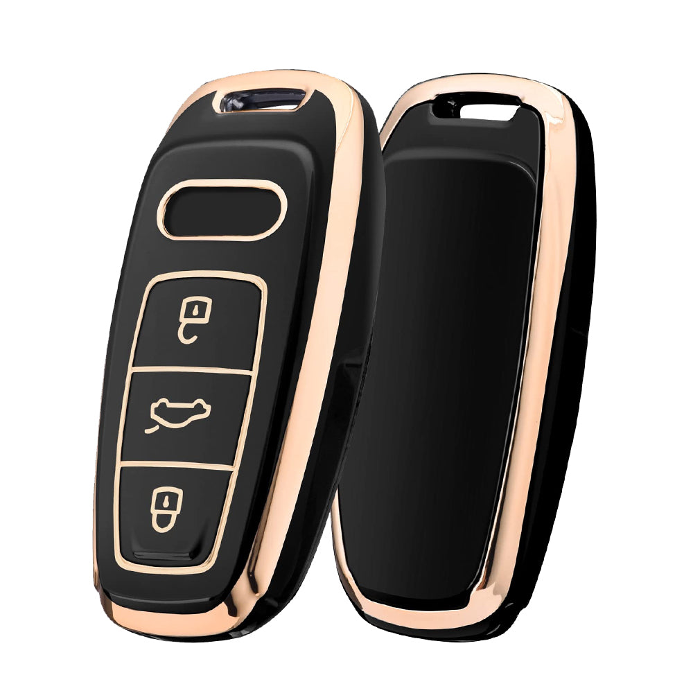 Acto TPU Gold Series Car Key Cover With Diamond Key Ring For Audi RS